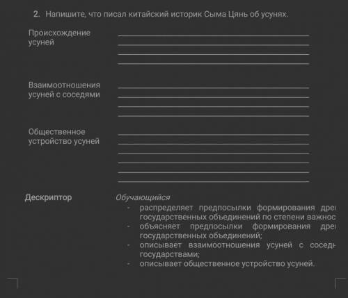 2. напишите что написал китайский историк Сыма Цянь об усунях быстрее