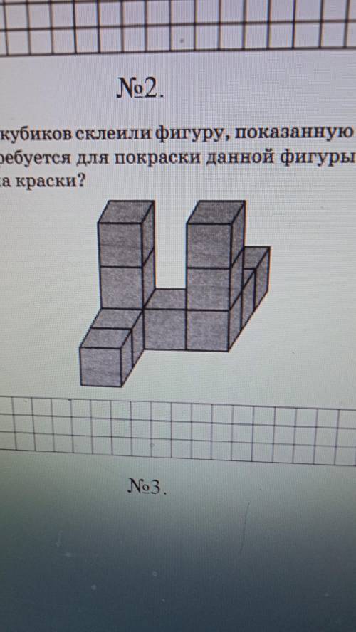 Из 11 кубиков склеили фигуру, показанную на рисунке. Сколько граммов краски потребуется для покраски