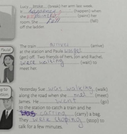 look at the pictures put the verbs in the correct from past Continuous or past simple. там ответы не