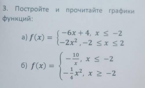 Постройте и прочитайте графики функций