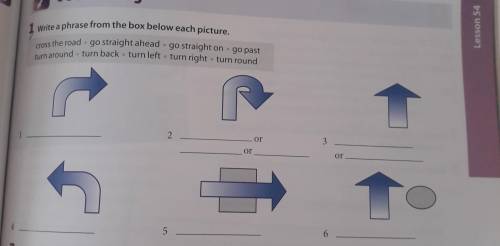 Write a phrase from the box below each picture. cross the road go straight ahead.go straight on go p