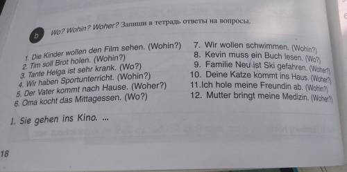 5 Wo? Wohin? Wohеr? Запиши в тетрадь ответы на вопросы НЕМЕЦКИЙ ЯЗЫК 5 КЛАСС