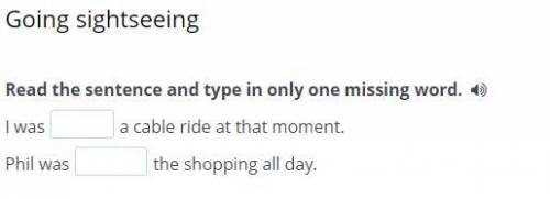 Read the sentence and type in only one missing word. I was a cable ride at that moment. Phil was the