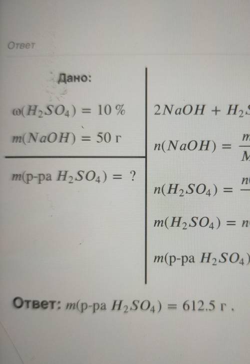 Рассчитайте массу 10 процентного раствора гидроксида натрия необходимого для полной нейтрализации 50