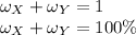 \omega _X + \omega _Y=1\\\omega _X + \omega _Y=100 \%