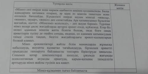 БЖБ көмектесіңдерші 2-тапсырма Берілген түпнұсқа мәтінді мұқият оқып шығыңыз. Кестенің екінші бағаны