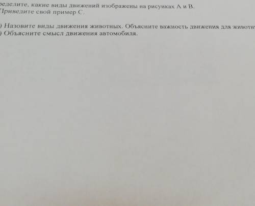 4. а) Назовите виды движения животных. Объясните важность движения для животны b) Объясните смысл дв