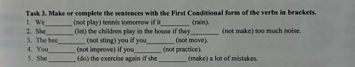 Make or complete the sentences with the First Conditional form of the verbs in brackets