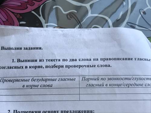 Выпиши из текста по два слово на правописание гласных и согласных в корне подбери проверочные слова 