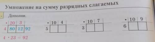 Умножение на сумму разрядных слагаемых Дополни. 1. . 109 • 203 . 104 • 10 7 6 4|80|1292 5 3 4 • 23 =