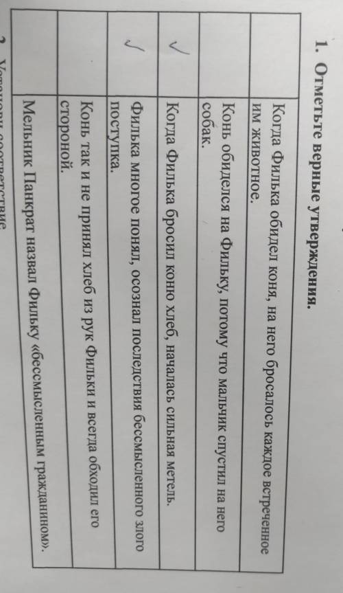 1. Отметьте верные утверждения. Когда Филька обидел коня, на него бросалось каждое встреченное им жи