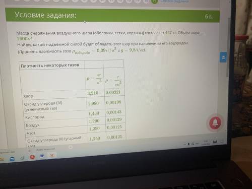 ответ(округли до сотых) воздушный шар будет обладать подъемной силой kH