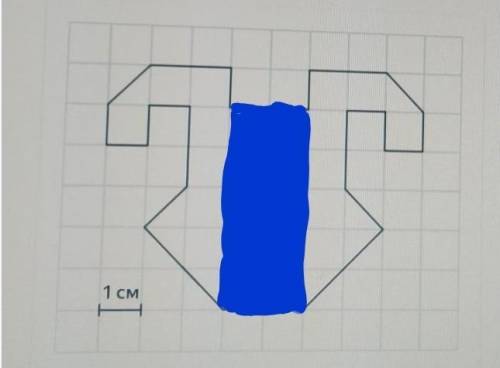Рассмотри фигуру изображённую на клетчатом поле со стороной клетки 1 см Найди площадь этой фигуры. в