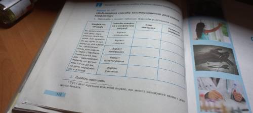 Заповніть таблицю розвязання конфлікту