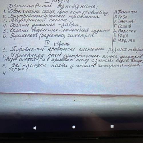 Порівняйте кровоносні системи різних тварин Перше завдання