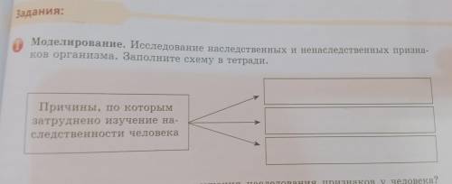 Моделирование. Исследование наследственных и ненаследственных признаков организма. Заполните схему в