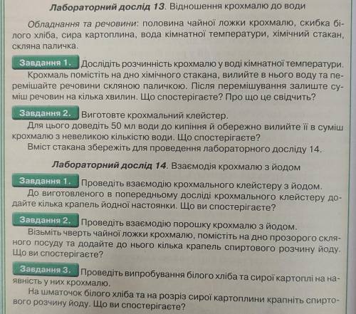 Досліди ставити не треба, тільки описати, що буде відбуватися