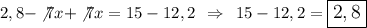 \large2,8 - \not7x + \not7x = 15 - 12,2 \: \: \Rightarrow \: \: 15 - 12,2 = \boxed{2,8}\\