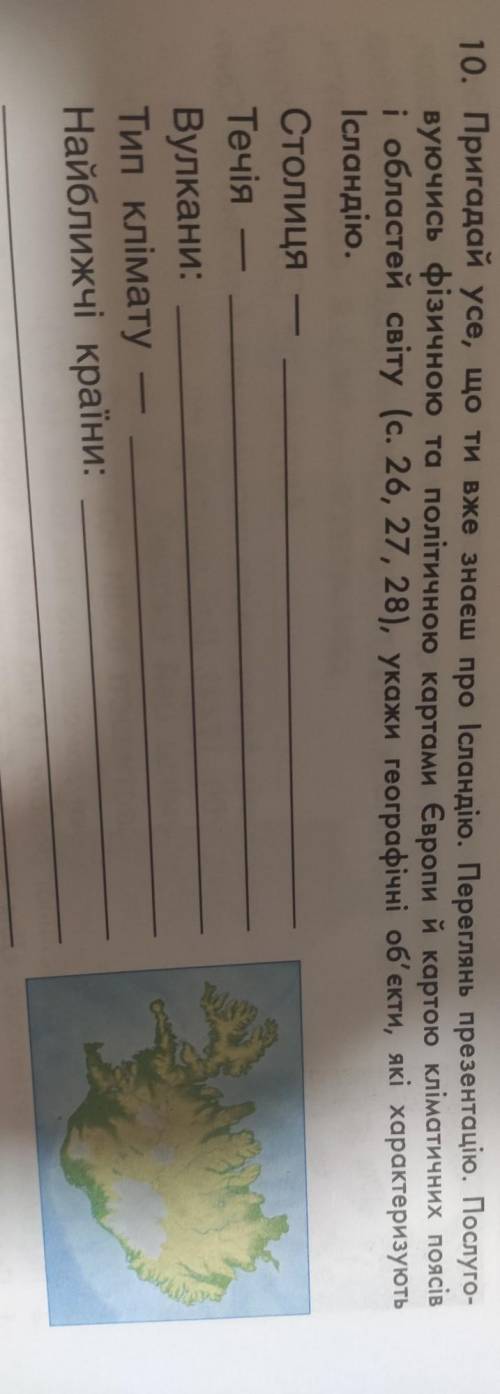 Укази географічні об'єкти,які характеризують Ісландію