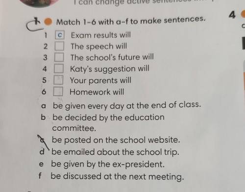 Match 1-6 with a-f to make sentences.задание в фото  !!