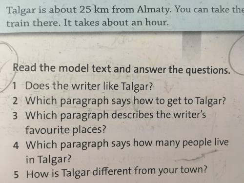 Read the model text and answer the questions ?