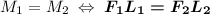 M_1=M_2 \; \Leftrightarrow \; \boldsymbol{F_1L_1=F_2L_2}