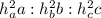 h_{a}^{2} a : h_{b}^{2}b : h_{c}^{2}c