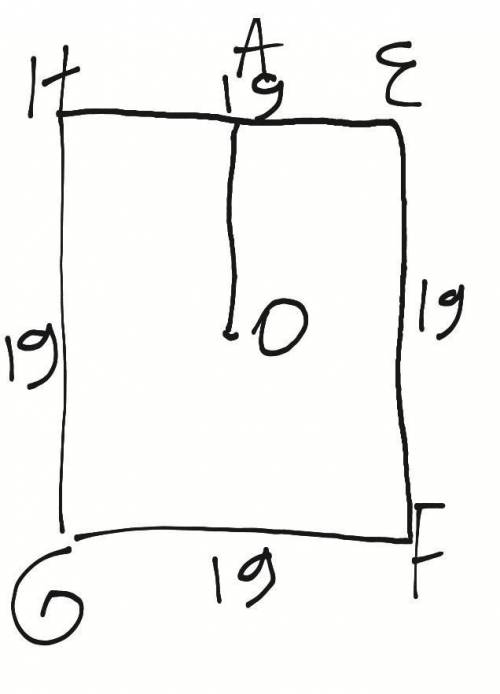 Начерти квадрат GHEF, сторона которого равна 19см. определи расстояние: a) от вершины F до луча EH:
