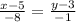 \frac{x-5}{-8} =\frac{y-3}{-1}