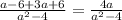 \frac{a-6+3a+6}{a^{2} -4} =\frac{4a}{a^{2} -4}