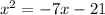 x^{2} = -7x - 21