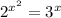 2^{x^2}=3^x