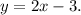 y = 2x - 3.