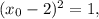 {({x_0} - 2)^2} = 1,