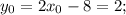 {y_0} = 2{x_0} - 8 = 2;