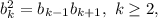 b_k^2 = {b_{k - 1}}{b_{k + 1}},\,\,k \ge 2,