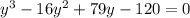 y^3-16y^2+79y-120=0