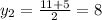y_2=\frac{11+5}{2}=8