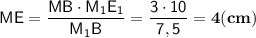 \sf ME=\dfrac{MB\cdot M_1E_1}{M_1B} =\dfrac{3 \cdot 10}{7,5} =\bf 4 (cm)