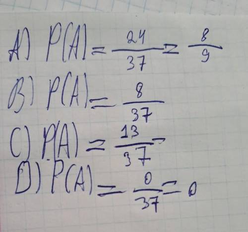 Из урны, в которой находится 24 белых, 8 чёрных и 5 красных шаров, наугад вынимают один шар. Какова