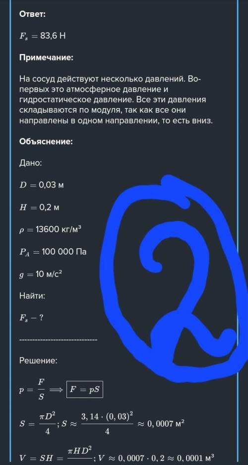 Ко дну цилиндрического сосуда на пружине прикреплён невесомый поршень, из-под которого откачан возду